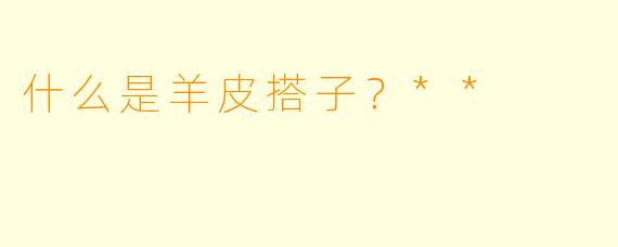 什么是羊皮搭子？**