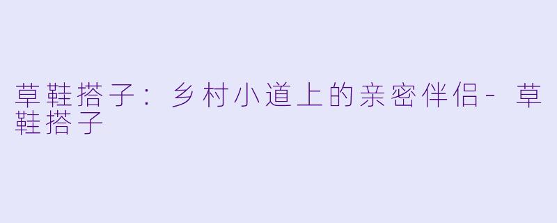 草鞋搭子:乡村小道上的亲密伴侣