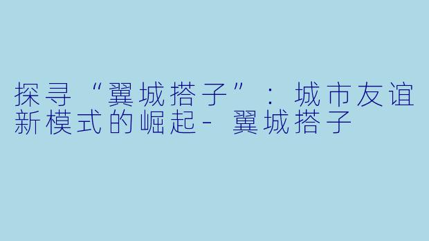 探寻“翼城搭子”：城市友谊新模式的崛起-翼城搭子