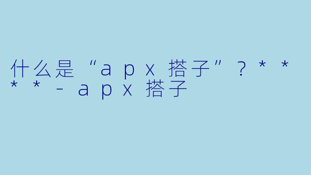 什么是“apx搭子”？****