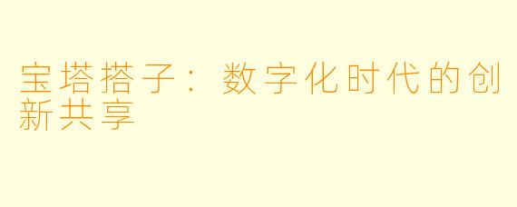 宝塔搭子：数字化时代的创新共享