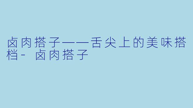 卤肉搭子——舌尖上的美味搭档-卤肉搭子
