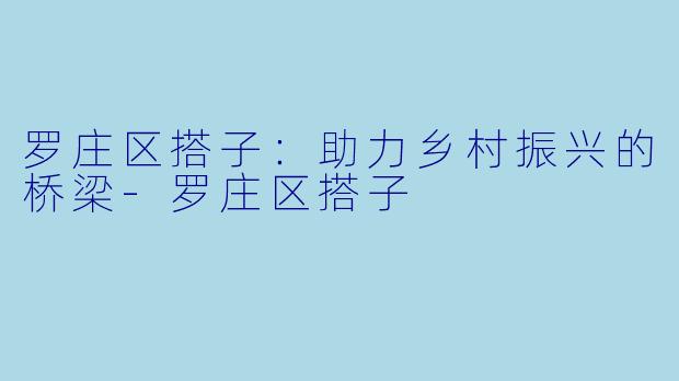 罗庄区搭子：助力乡村振兴的桥梁-罗庄区搭子
