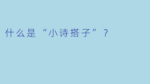 什么是“小诗搭子”？  