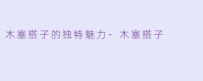 木塞搭子的独特魅力