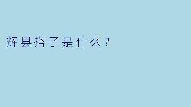 辉县搭子是什么？  