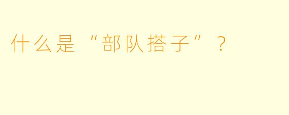 什么是“部队搭子”?
