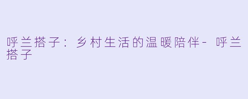 呼兰搭子：乡村生活的温暖陪伴-呼兰搭子