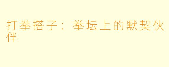 打拳搭子:拳坛上的默契伙伴