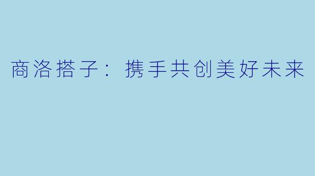 商洛搭子:携手共创美好未来