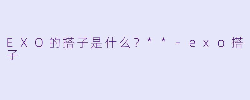 EXO的搭子是什么？**