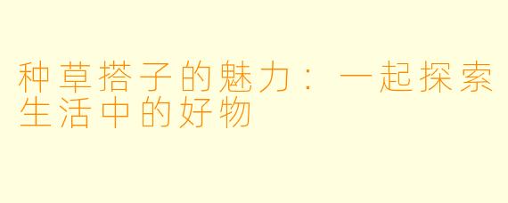 种草搭子的魅力：一起探索生活中的好物