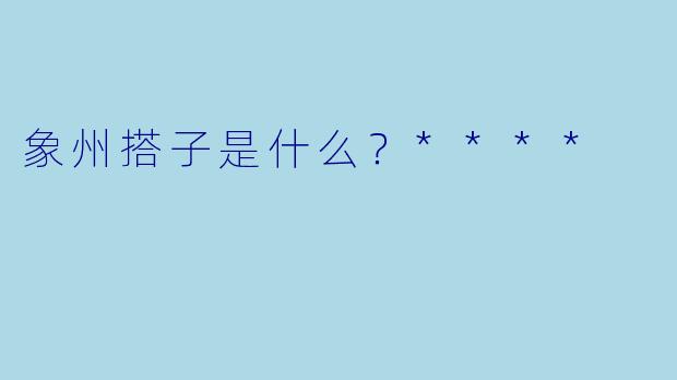 象州搭子是什么？****