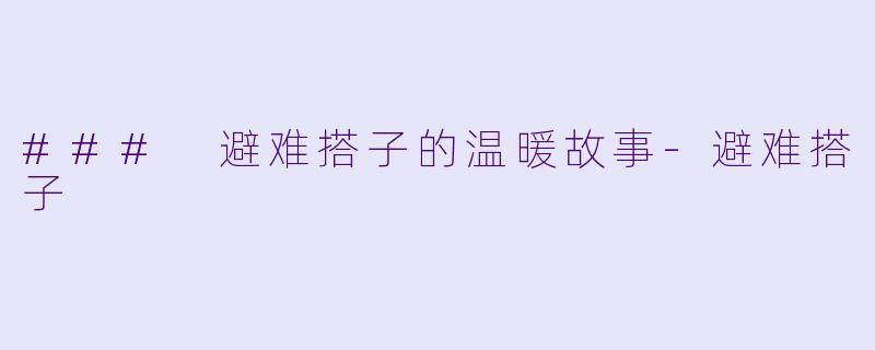 ### 避难搭子的温暖故事