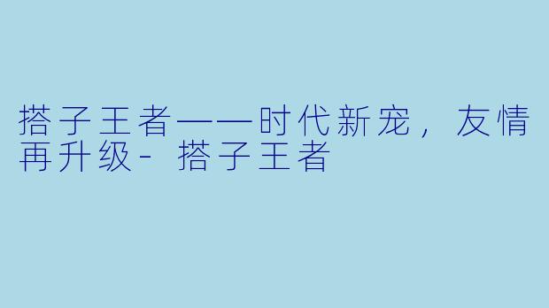 搭子王者——时代新宠,友情再升级-搭子王者
