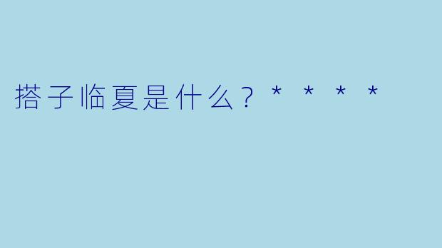 搭子临夏是什么？****