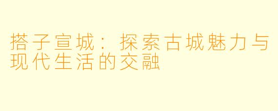 搭子宣城:探索古城魅力与现代生活的交融