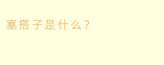 塞搭子是什么？  
