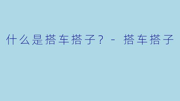 什么是搭车搭子？