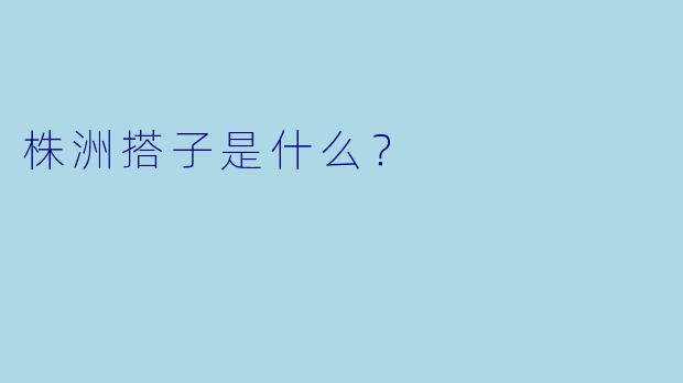 株洲搭子是什么?