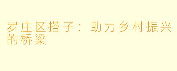 罗庄区搭子:助力乡村振兴的桥梁