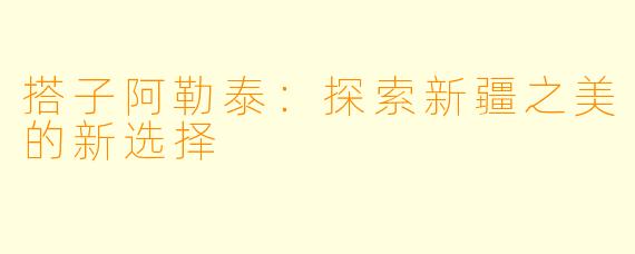 搭子阿勒泰:探索新疆之美的新选择