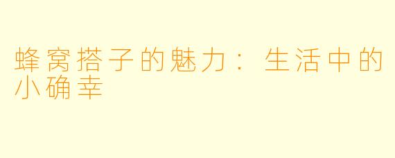 蜂窝搭子的魅力:生活中的小确幸