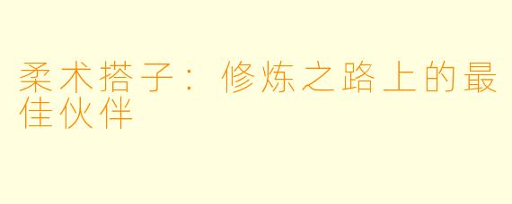 柔术搭子：修炼之路上的最佳伙伴