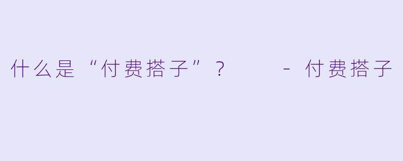 什么是“付费搭子”？  