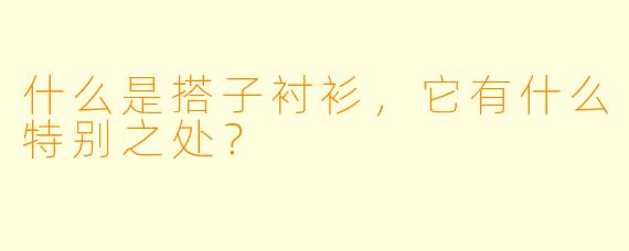 什么是搭子衬衫,它有什么特别之处?