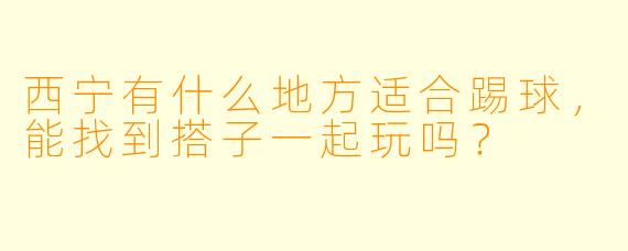 西宁有什么地方适合踢球，能找到搭子一起玩吗？