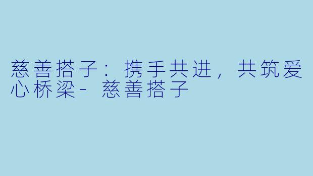 慈善搭子：携手共进，共筑爱心桥梁-慈善搭子