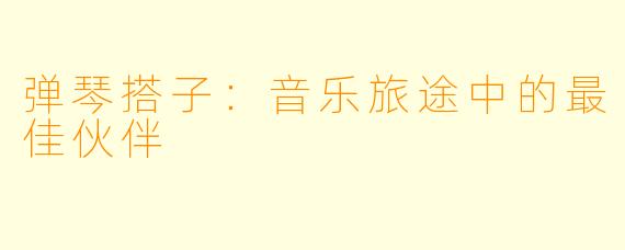 弹琴搭子：音乐旅途中的最佳伙伴