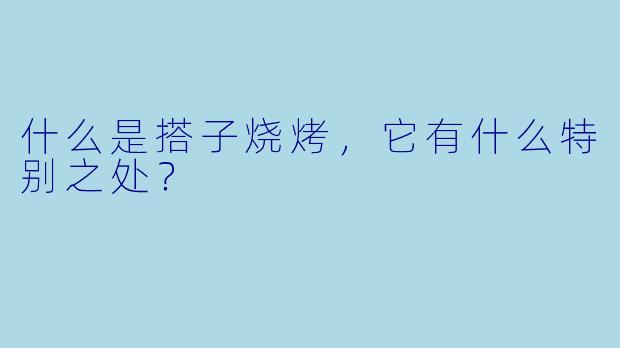什么是搭子烧烤，它有什么特别之处？