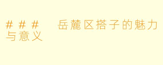 ### 岳麓区搭子的魅力与意义