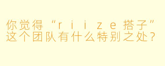 你觉得“riize搭子”这个团队有什么特别之处？