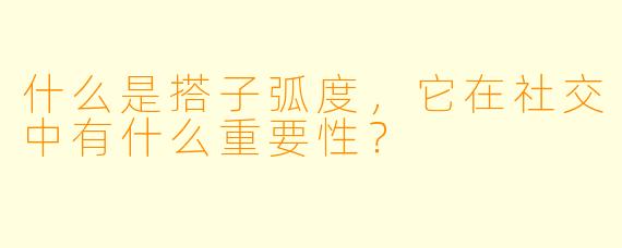 什么是搭子弧度，它在社交中有什么重要性？