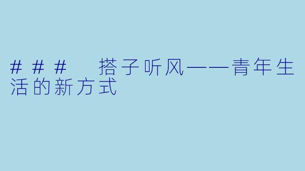 ### 搭子听风——青年生活的新方式