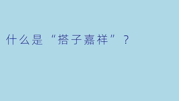 什么是“搭子嘉祥”？  