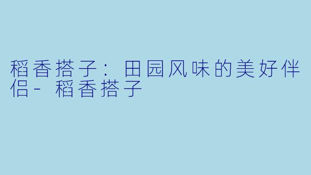 稻香搭子：田园风味的美好伴侣-稻香搭子