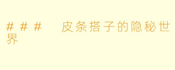 ### 皮条搭子的隐秘世界