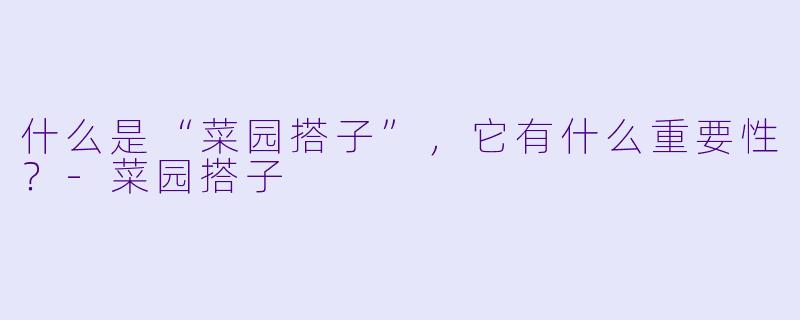 什么是“菜园搭子”,它有什么重要性?