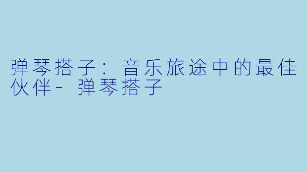 弹琴搭子：音乐旅途中的最佳伙伴-弹琴搭子