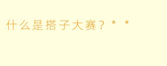什么是搭子大赛？**