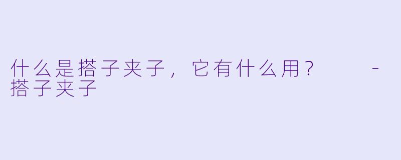 什么是搭子夹子，它有什么用？  