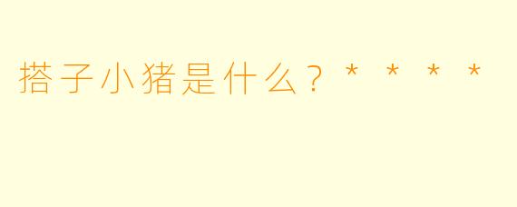 搭子小猪是什么？****