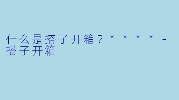 什么是搭子开箱?****