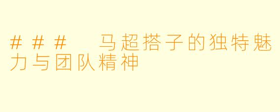 ### 马超搭子的独特魅力与团队精神