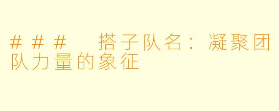 ### 搭子队名：凝聚团队力量的象征
