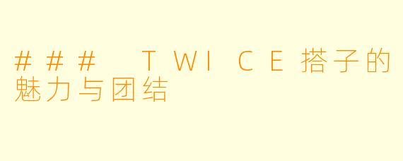 ### TWICE搭子的魅力与团结